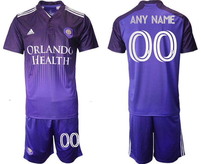 Men 2021-2022 Club Orlando City home purple customized Adidas Soccer Jersey